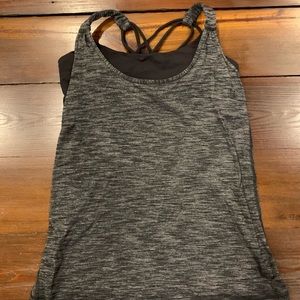 Lululemon black and gray free to be wild bra tank